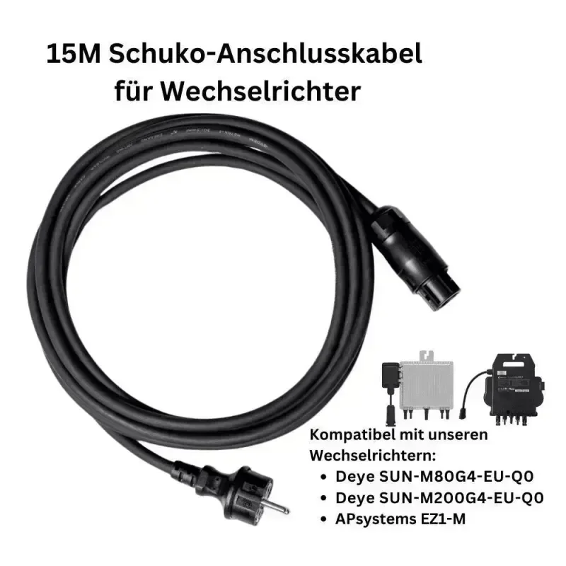 15M Schuko Connection Cable Inverters