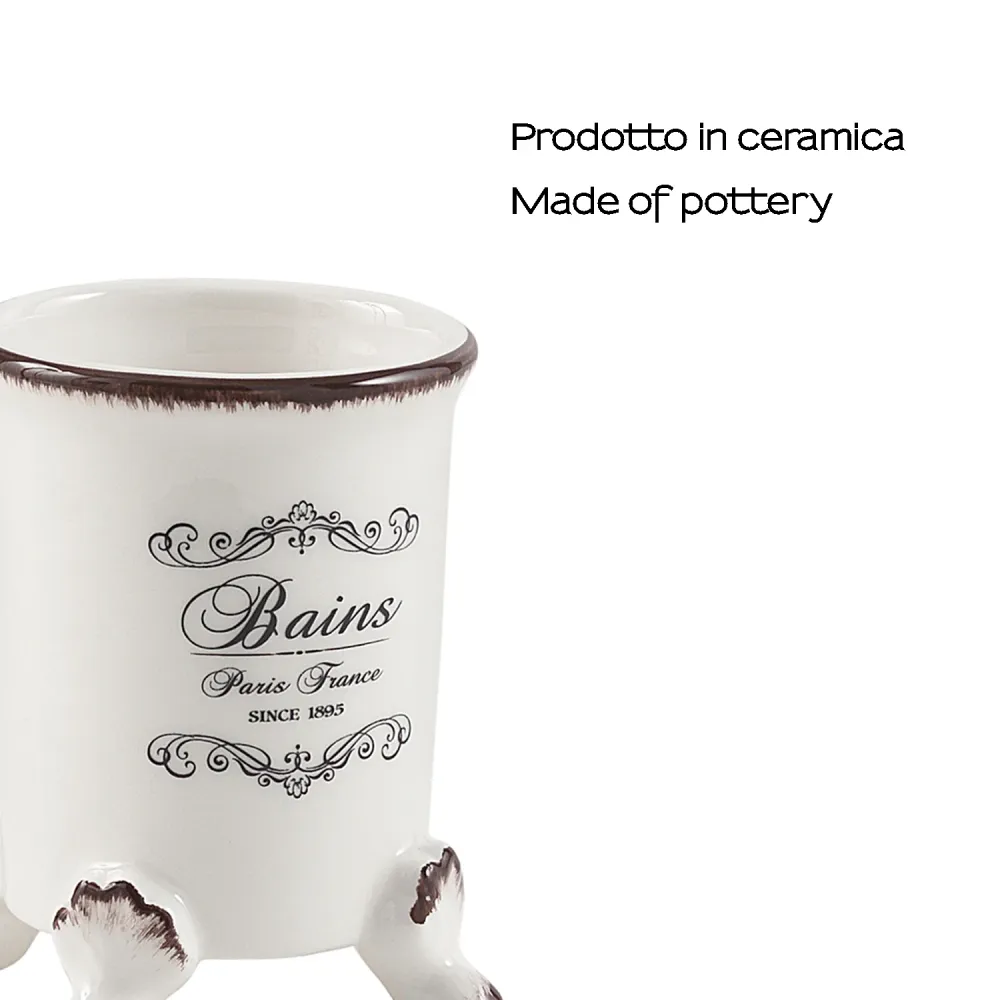 Ceramic countertop toothbrush holder Gedy Amelie series - White