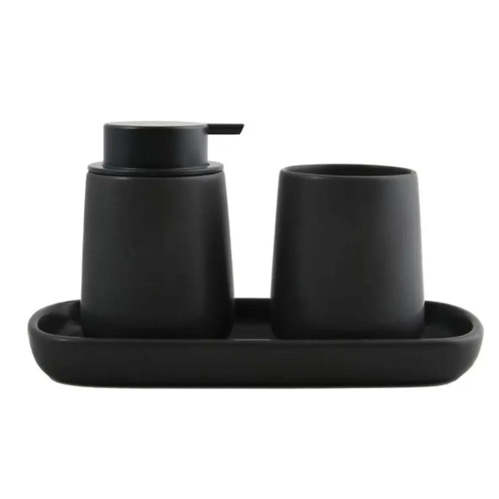 Ceramic tray model Maonie matte black color