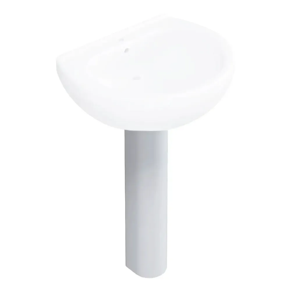 Column sink Orchidea aardewerk H. 82 cm White met Handvat