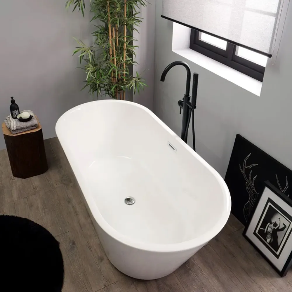 Freestanding kunststof glas bathtub model Ancona 150 cm - White