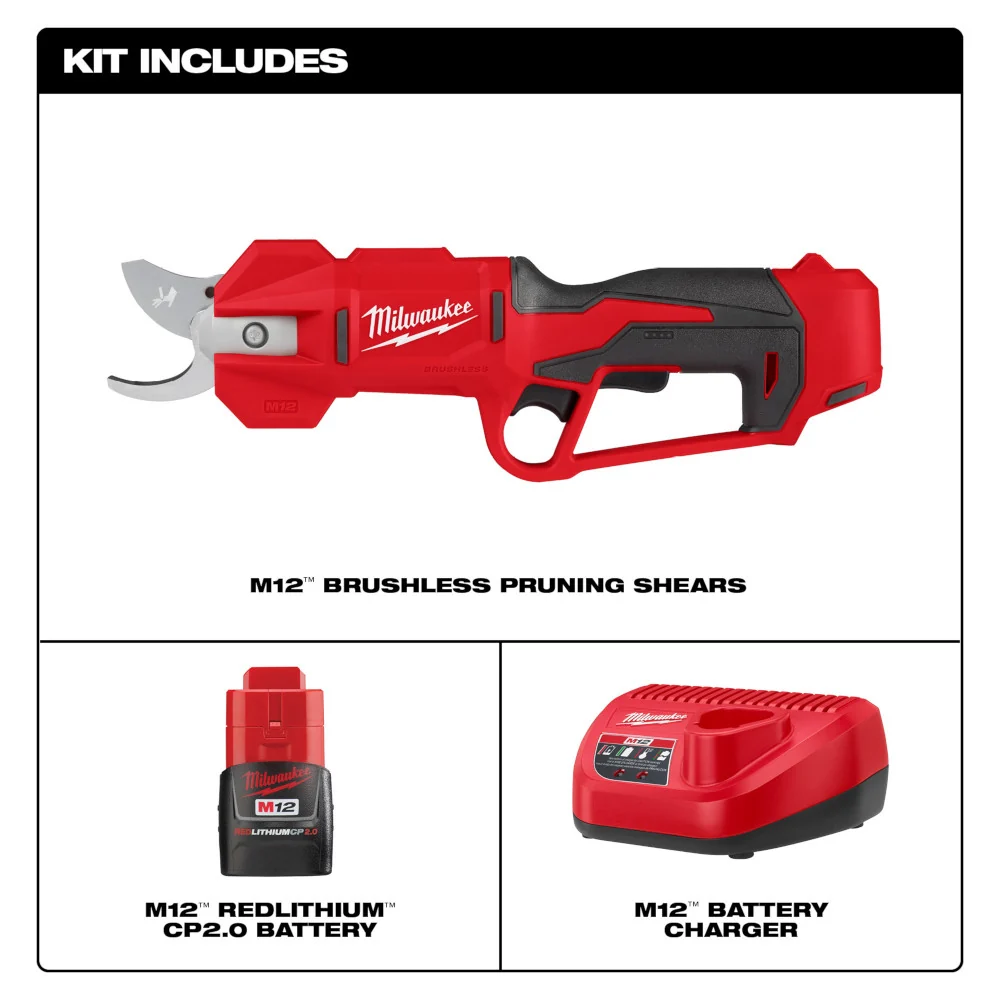 MILWAUKEE M12™ Pruning Shears Kit met Anti-Corrosie Laag