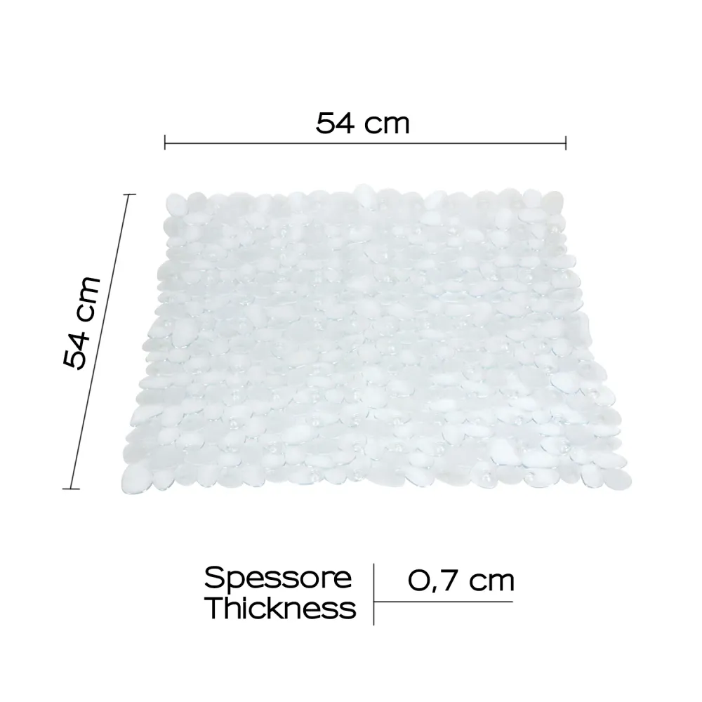 Non-slip shower mat 54x54 River model Gedy - Doorzichtig