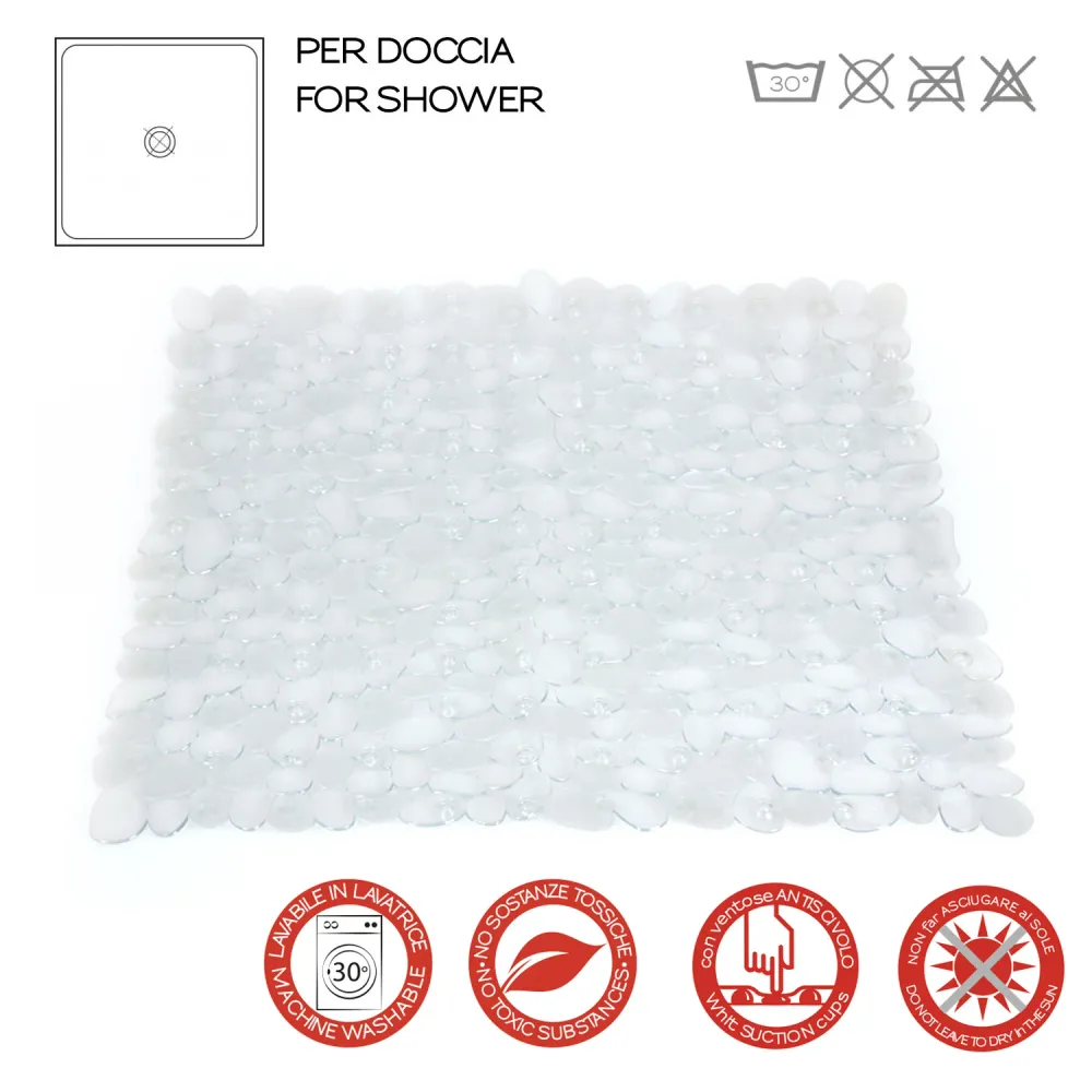 Non-slip shower mat 54x54 River model Gedy - Doorzichtig