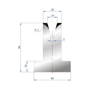 Part No. 3046 @ 805mm 30 Degree T Shape Die (Segmented)