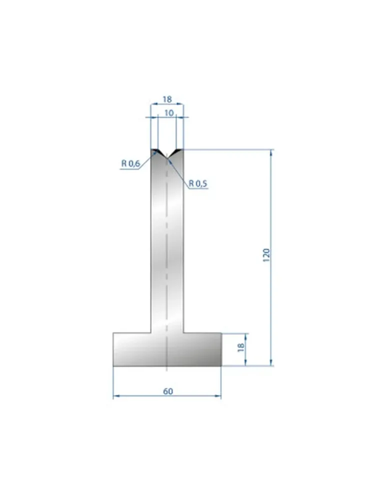 Part No. 3095 @ 805mm 85 Degree T Shape Die (Segmented)