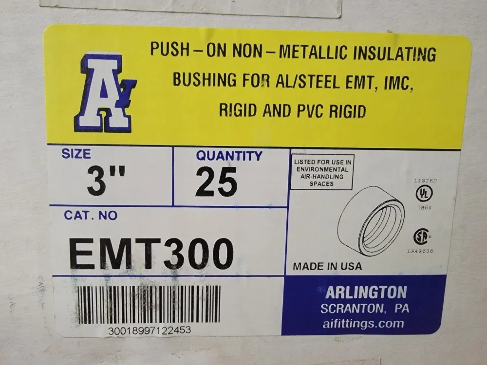 3" Push-On Non-Metallic Insulating Bushing EMT300 (Box 25)