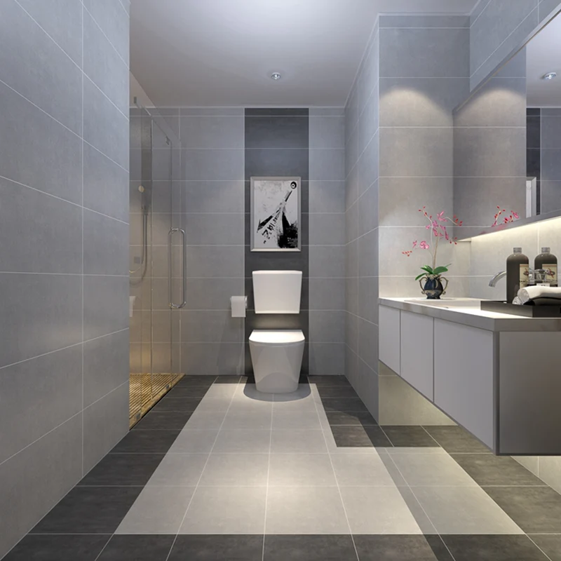 Rectangular Ceramic Doffe Straight Edge Singular Tile No Pattern Kitchen Floor voor Sneeuw en IJs Silver
