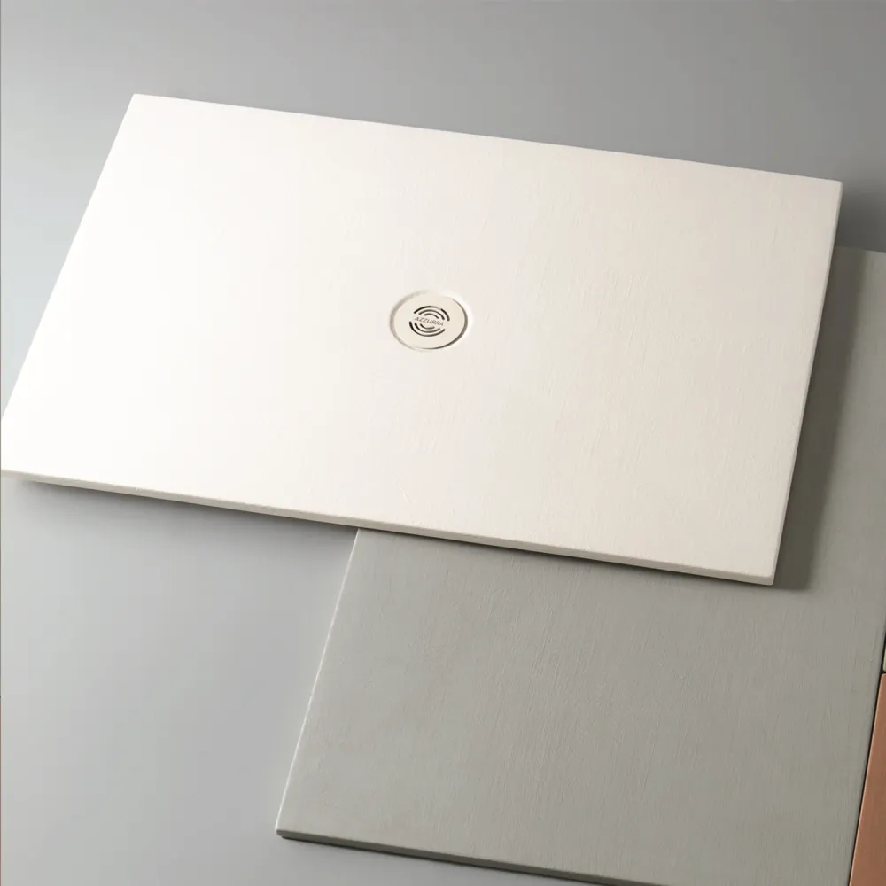 Rectangular ceramic shower tray SoloDue model 130x90 cm van katoen white