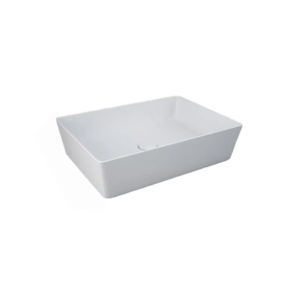 Rectangular countertop washbasin dun edges Sensation ceramic 50x36 cm - Matte White