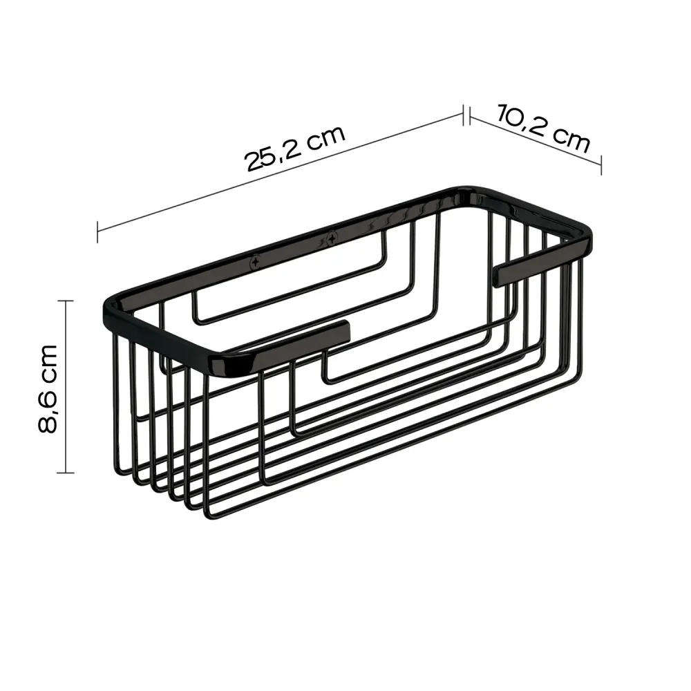 Rectangular hoog shower storage model Augustus Gedy - Matte Black met Handvat