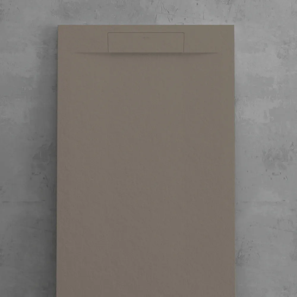 Resin shower tray model Titano 70x70 cm effen taupe stone effect