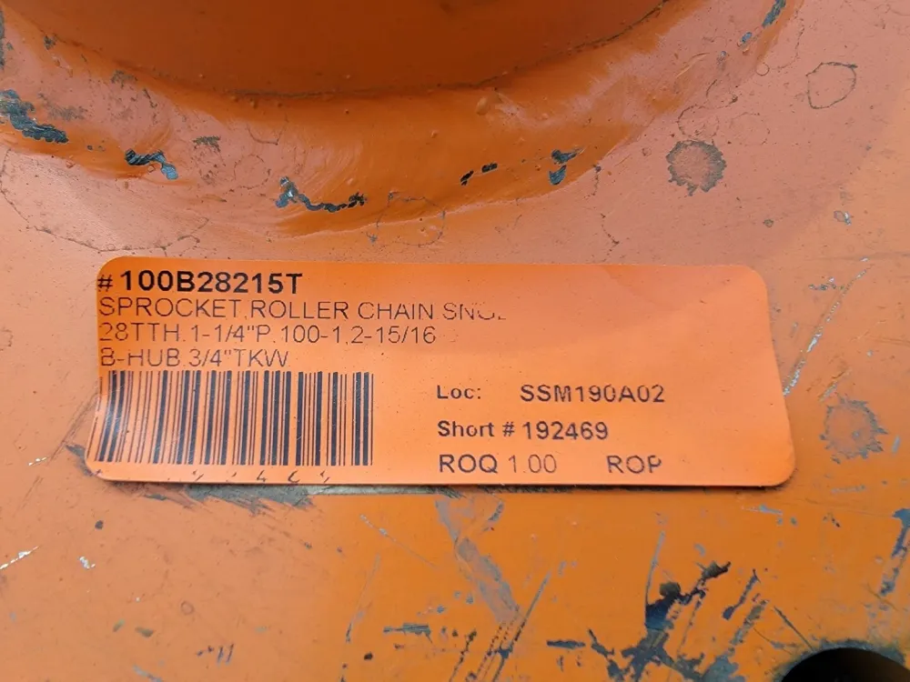 Roller Chain Sprocket 100B28215T, Size 100, 28 Teeth | Tot -20°C |