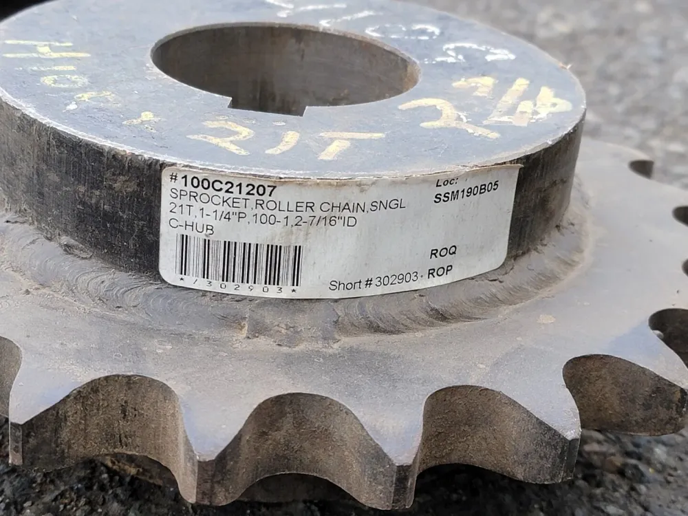 Roller Chain Sprocket 100C21207, Size 100, 21 Teeth