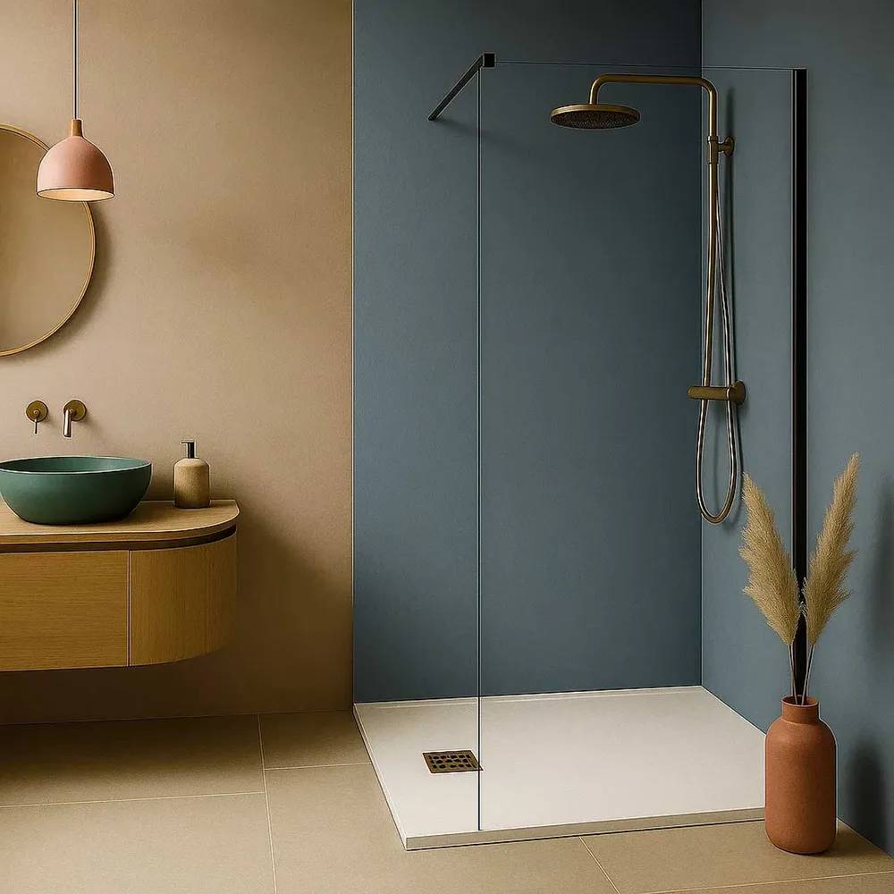 Shower tray pure mineral marble model Lythos 80x120 cm melkwit met Doseerhulp