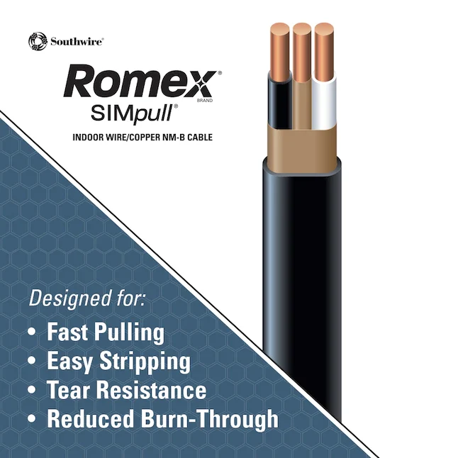 Southwire Romex SIMpull 50-ft 6 / 2 Stevig Indoor Non-Metallic Wire
