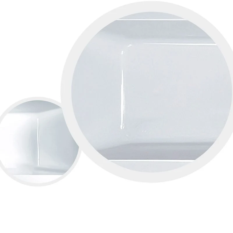 Strak Rectangular Drop- Bath Tub White Acrylic Tub Internal Drain 55l