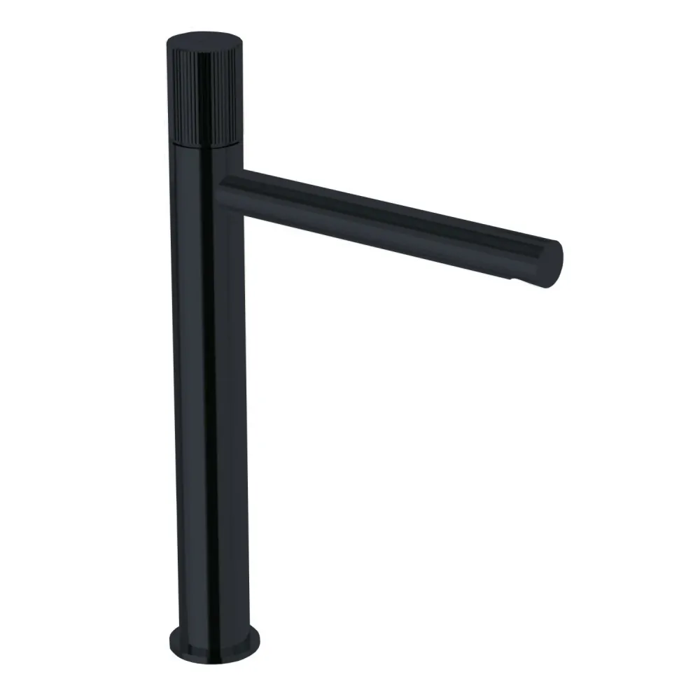 Tall basin mixer click clack drain Paffoni Jo Matte Black