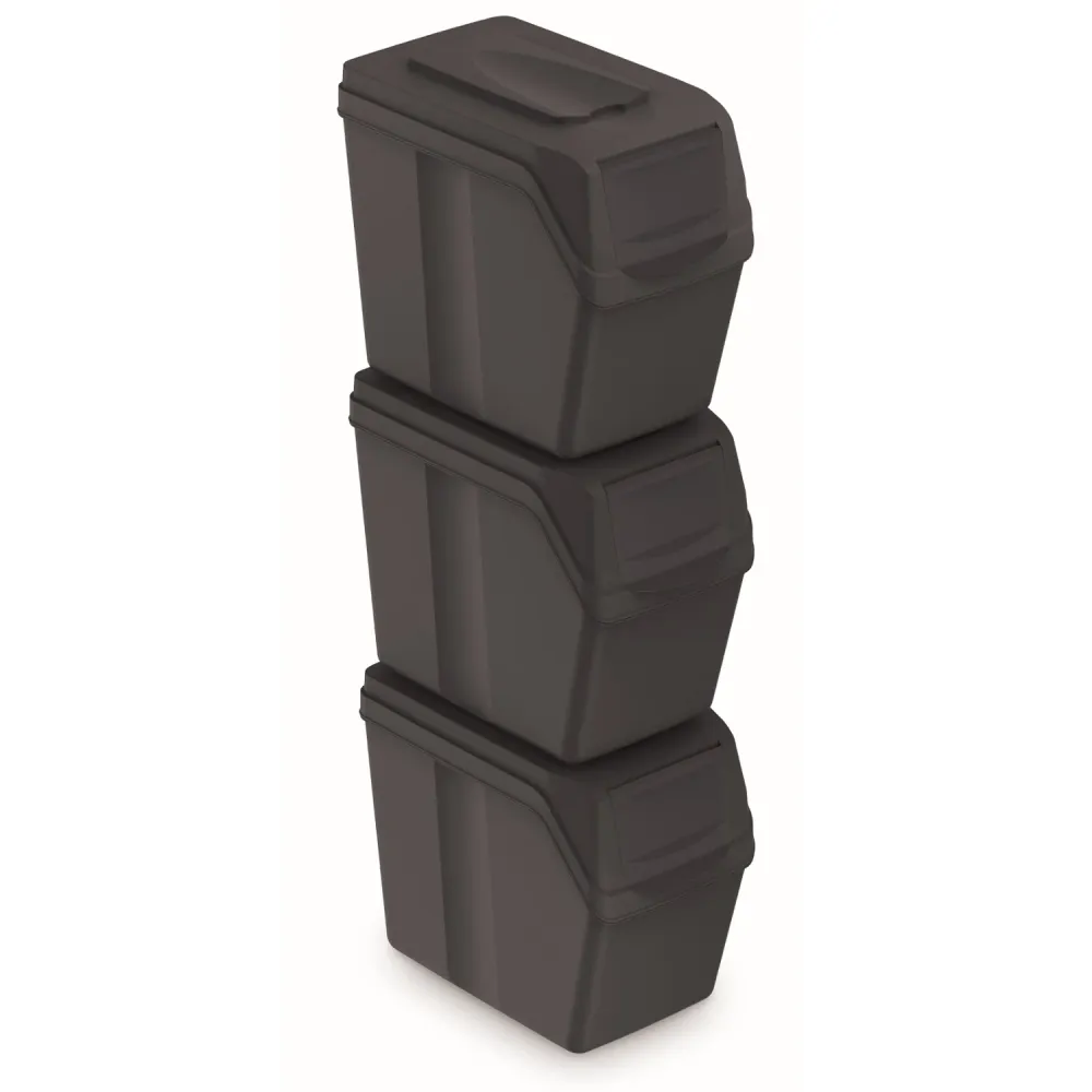 Vorstwerend Prosperplast ISWB20S3-S433 Set van Sortibox 3x20L segregatie manden antraciet ISWB20S3