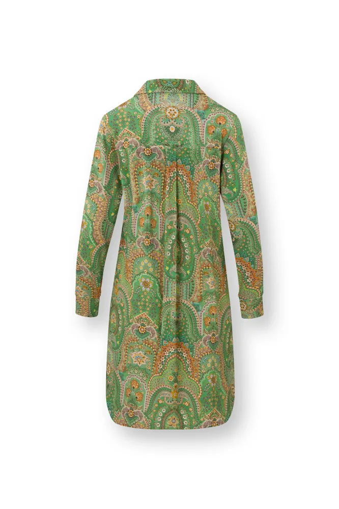 Pip Studio - Daaltje Nachthemd Lange Mouw Dames - Jabali - Groen - S