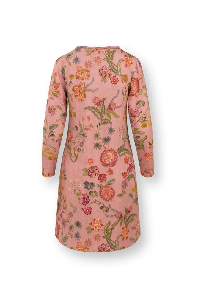 Pip Studio - Dana Nachthemd Lange Mouw Dames - Coco Flower - Koraal - M