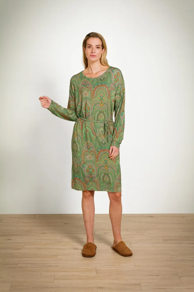 Pip Studio - Dido Nachthemd Lange Mouw Dames - Jabali - Groen - M