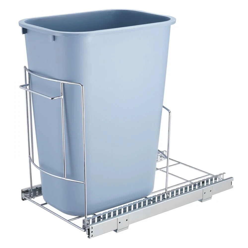 VEVOR Uitschuifbare prullenbak onder gemonteerde keukenafvalbak met duwhandgreep 16 kg laadvermogen Zware vuilnisrecycling...