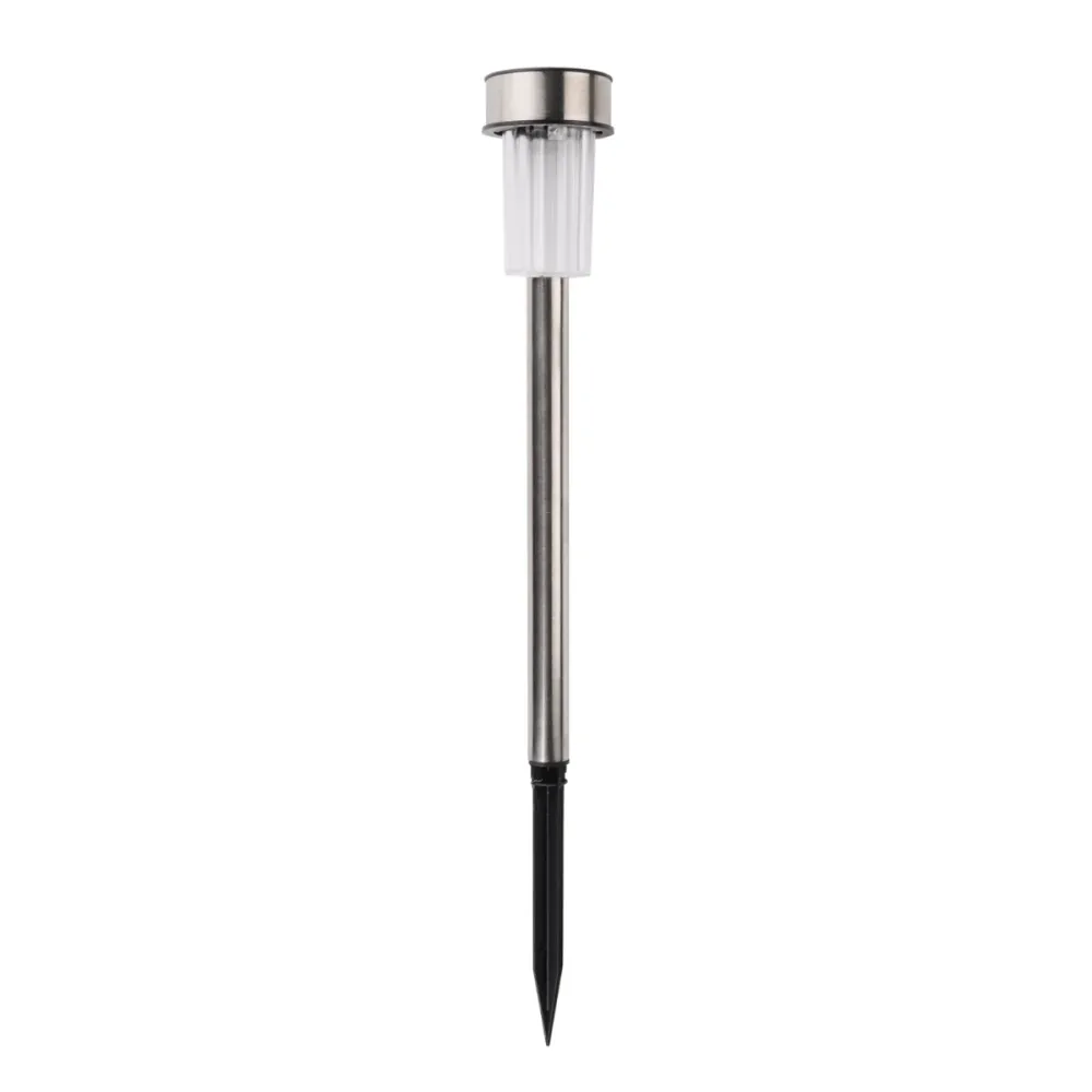 Grundig - Solar Tuinfakkels RVS – Set van 10 – Ø4,8 x 36,5 cm – Duurzame LED Buitenverlichting