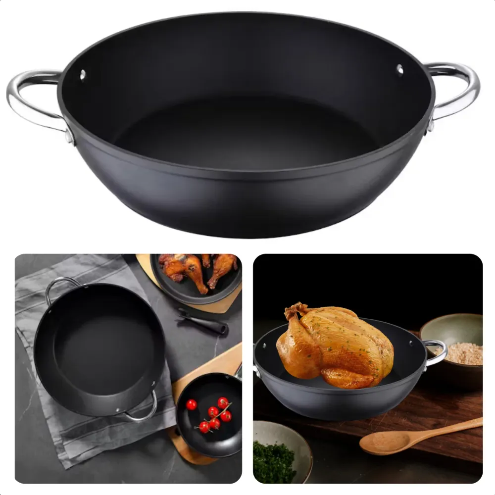 Cheqo® Professionele Paella Pan - Titanium Inductie - Ø32 cm - Gesmeed Aluminium