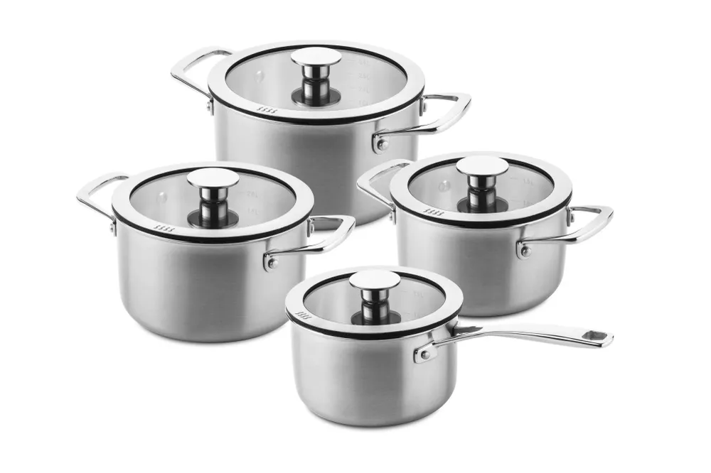 DUCQ Pannenset 4-delig Downdraft 3-laags