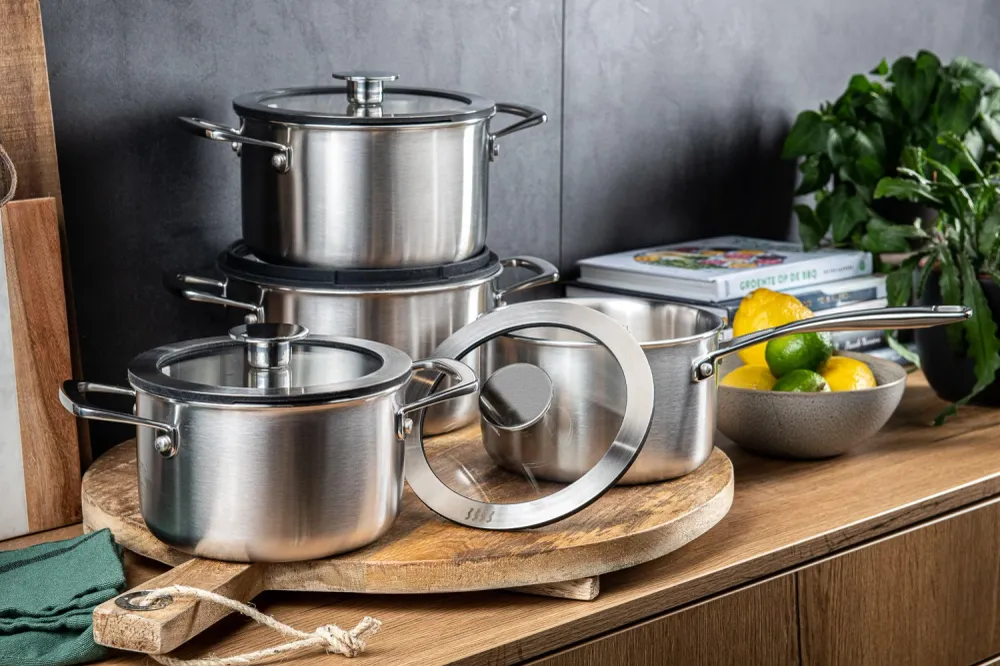 DUCQ Pannenset 4-delig Downdraft 3-laags