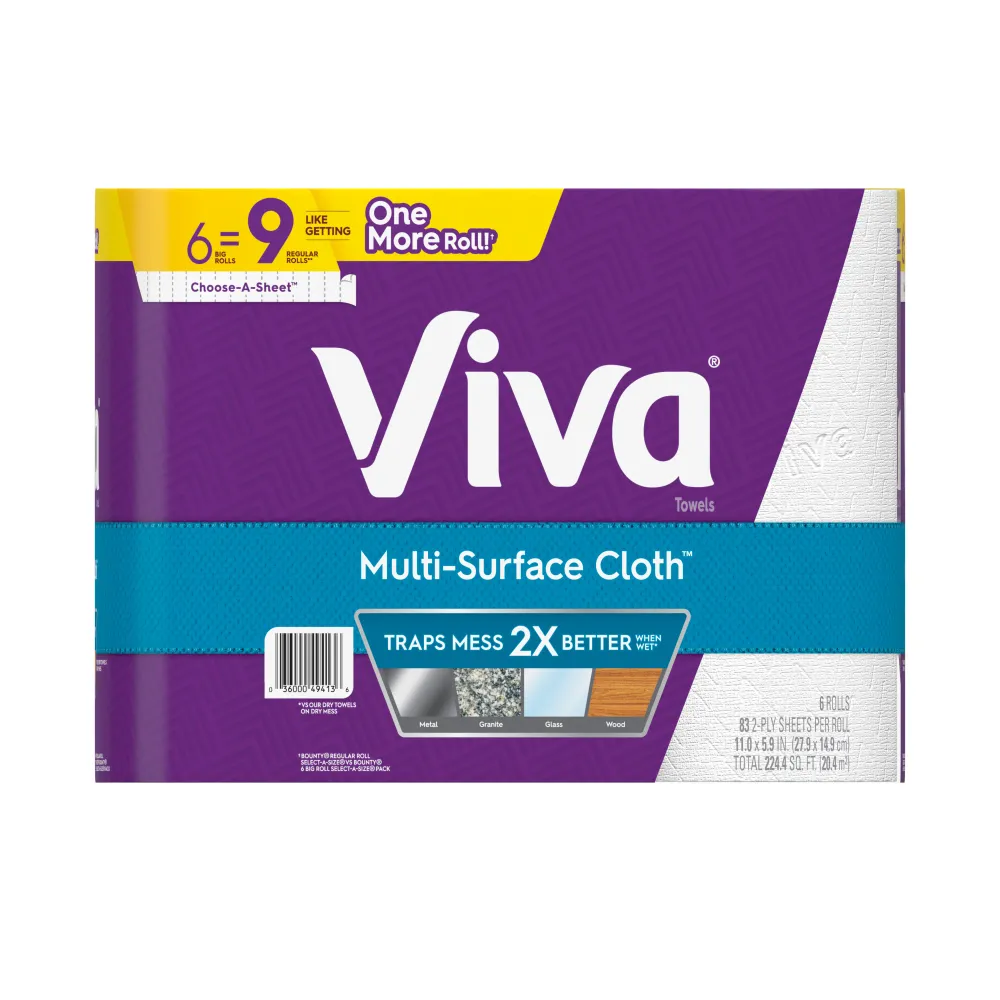 Viva Multi Surface Big Roll-498 Count-4/Case Kimberly Clark