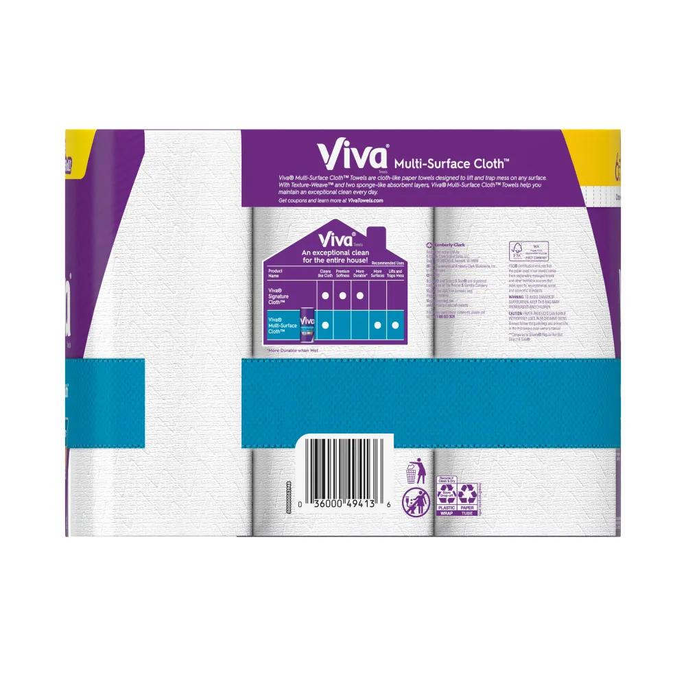 Viva Multi Surface Big Roll-498 Count-4/Case Kimberly Clark