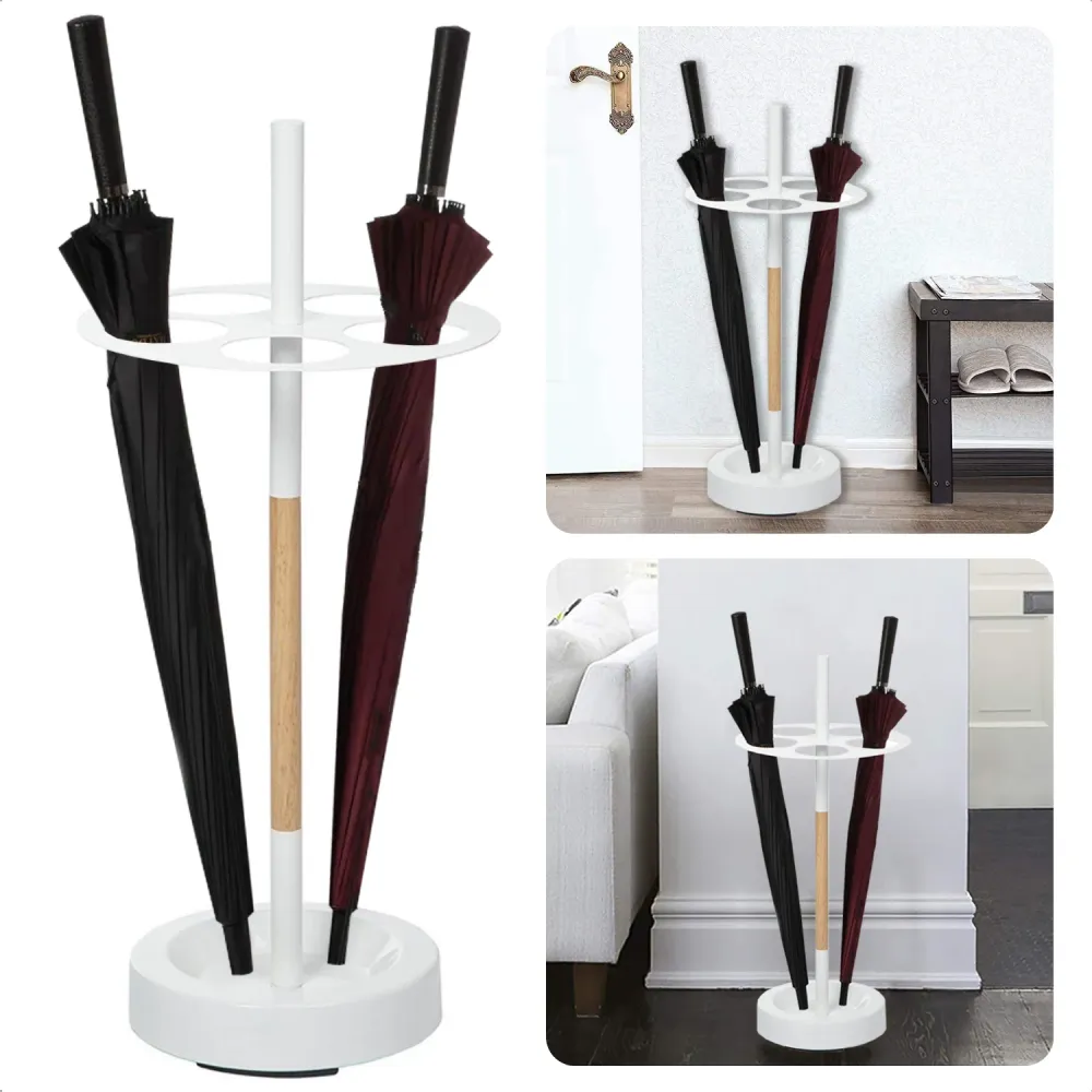 Cheqo® Paraplubak met Ruimte voor 5 Paraplu's - Parapluhouder - Houder voor Paraplu - Ø 32,5 cm - Hoogte 75 cm - Metalen S...