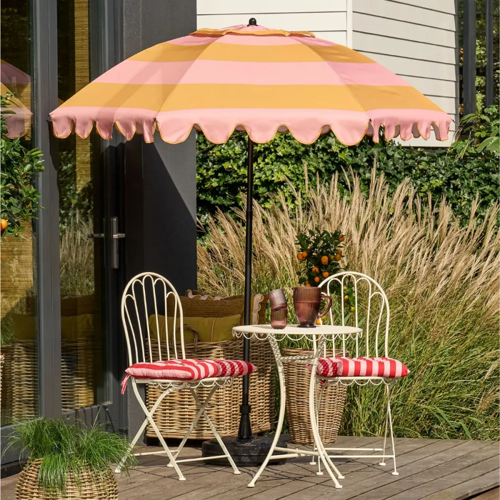 Parasol Strepen Geel Mica Decorations