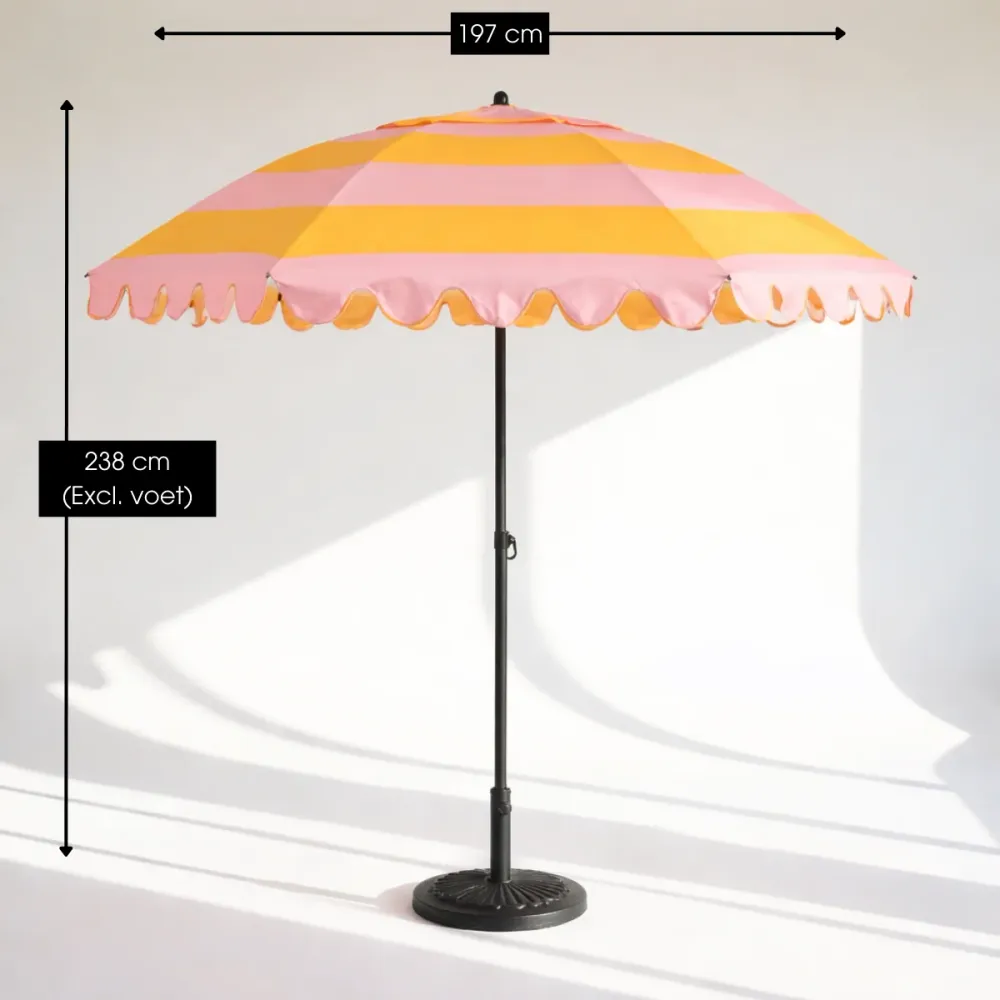 Parasol Strepen Geel Mica Decorations