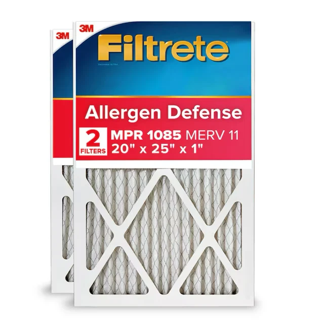 Filtrete 20- W x 25- L x 1- MERV 11 1085 MPR Allergen Defense Meer Electrostatic Pleated Air Filter (2-Pack)