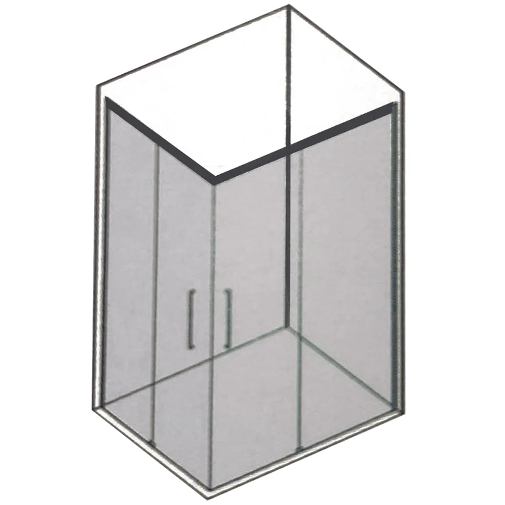 Rectangular shower enclosure corner opening cm 100x75 Lauren model 8 mm tempered glaswerk - RIGHT SIDE