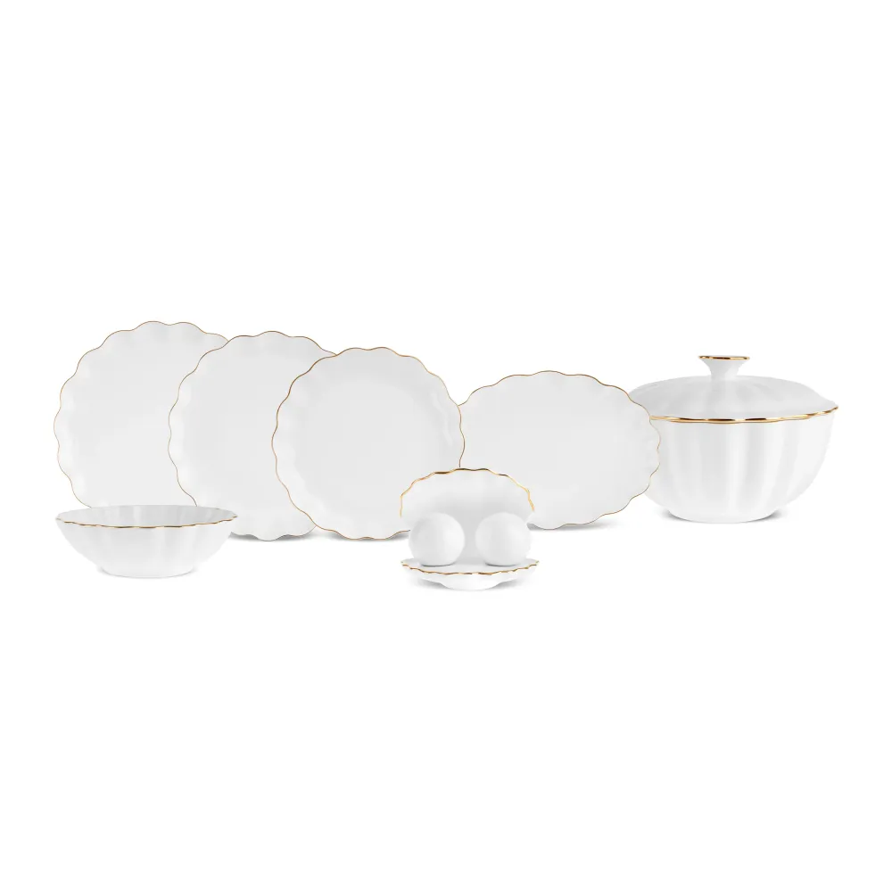 Karaca Fine Pearl Extra Shell 55-delige 12-persoons servies set Goud