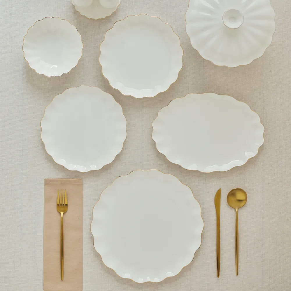 Karaca Fine Pearl Extra Shell 55-delige 12-persoons servies set Goud