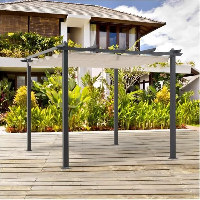 CORDOBA aluminium pergola - Beige - 3 x 3 meter