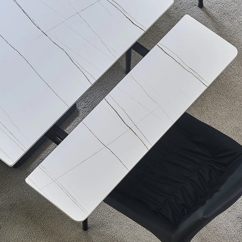 Rectangle Contemporary Dining Table Sintered Stone Table Ravenzwart Pedestal Base 43