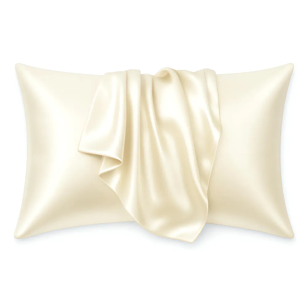Satijnen kussensloop Ivoor 60 x 70 cm hoofdkussen formaat - Satin pillow case / Zijdezachte kussensloop van satijn