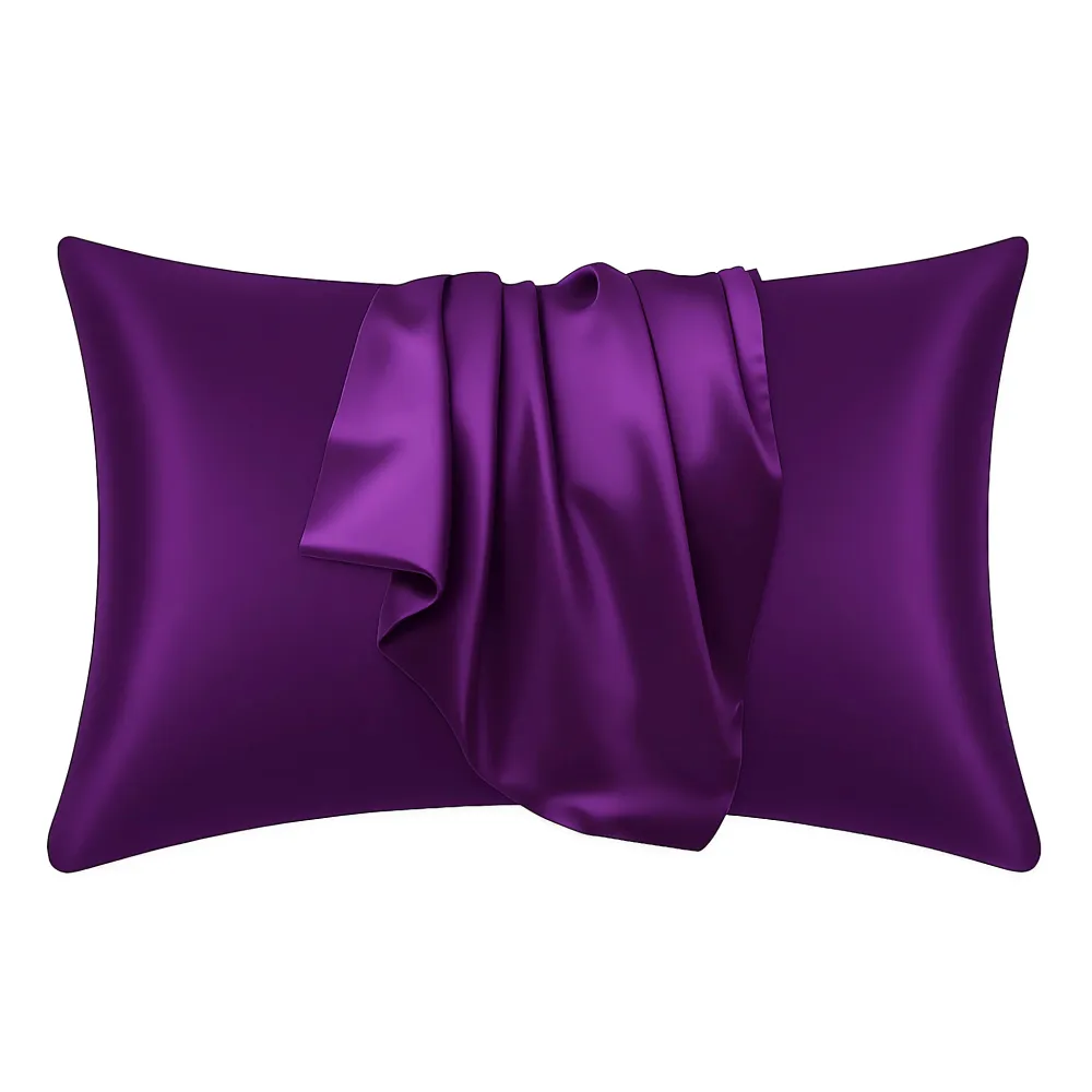 Satijnen kussensloop Paars 60 x 70 cm hoofdkussen formaat - Satin pillow case / Zijdezachte kussensloop van satijn