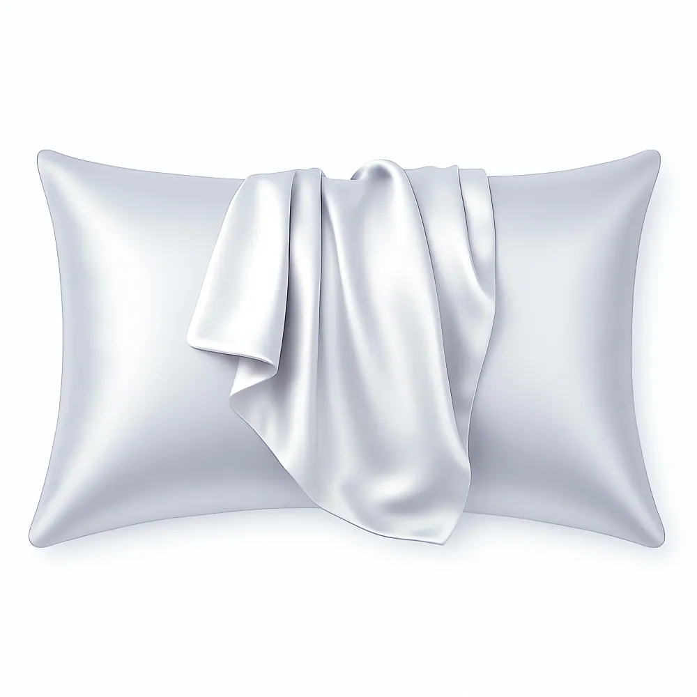 Satijnen kussensloop Zilvergrijs 60 x 70 cm hoofdkussen formaat - Satin pillow case / Zijdezachte kussensloop van satijn