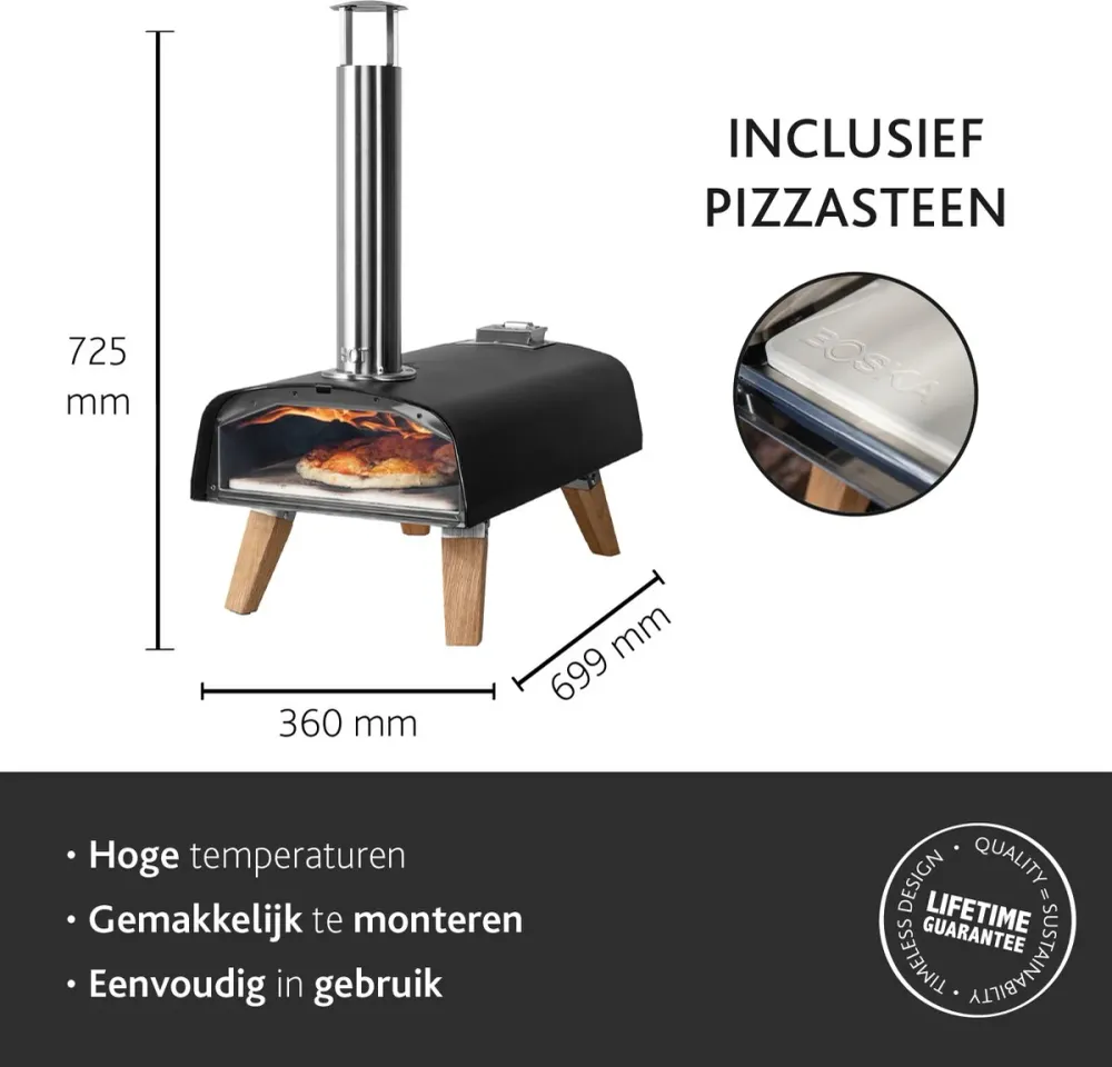Boska Pizza Oven Pro Pellet Pizza's tot 30cm