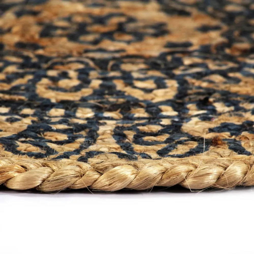 Placemats 4 st rond 38 cm jute donkerblauw
