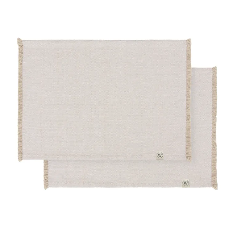 Walra Placemat 2st. 35x48cm 'Sweet Raffle' Wit/Zand