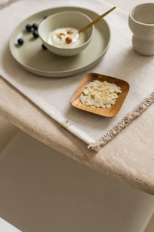 Walra Placemat 2st. 35x48cm 'Sweet Raffle' Wit/Zand