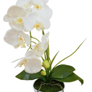 Kunst Orchidee 50 cm wit pot